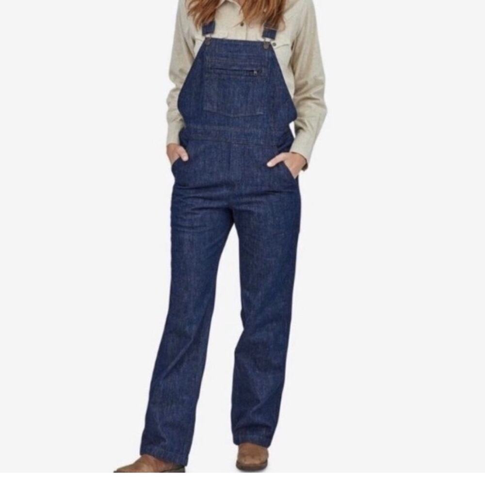 Patagonia Women’s Organic Cotton Steel Forge Denim Overalls Workwear XS NEW - Picture 12 of 13